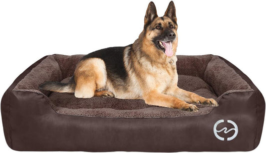 CLOUDZONE Dog Bed for Large Dogs, Large Dog Bed Machine Washable Rectangle Breathable Soft Padding with Nonskid Bottom Pet Bed for Medium and Large Dogs or Multiple