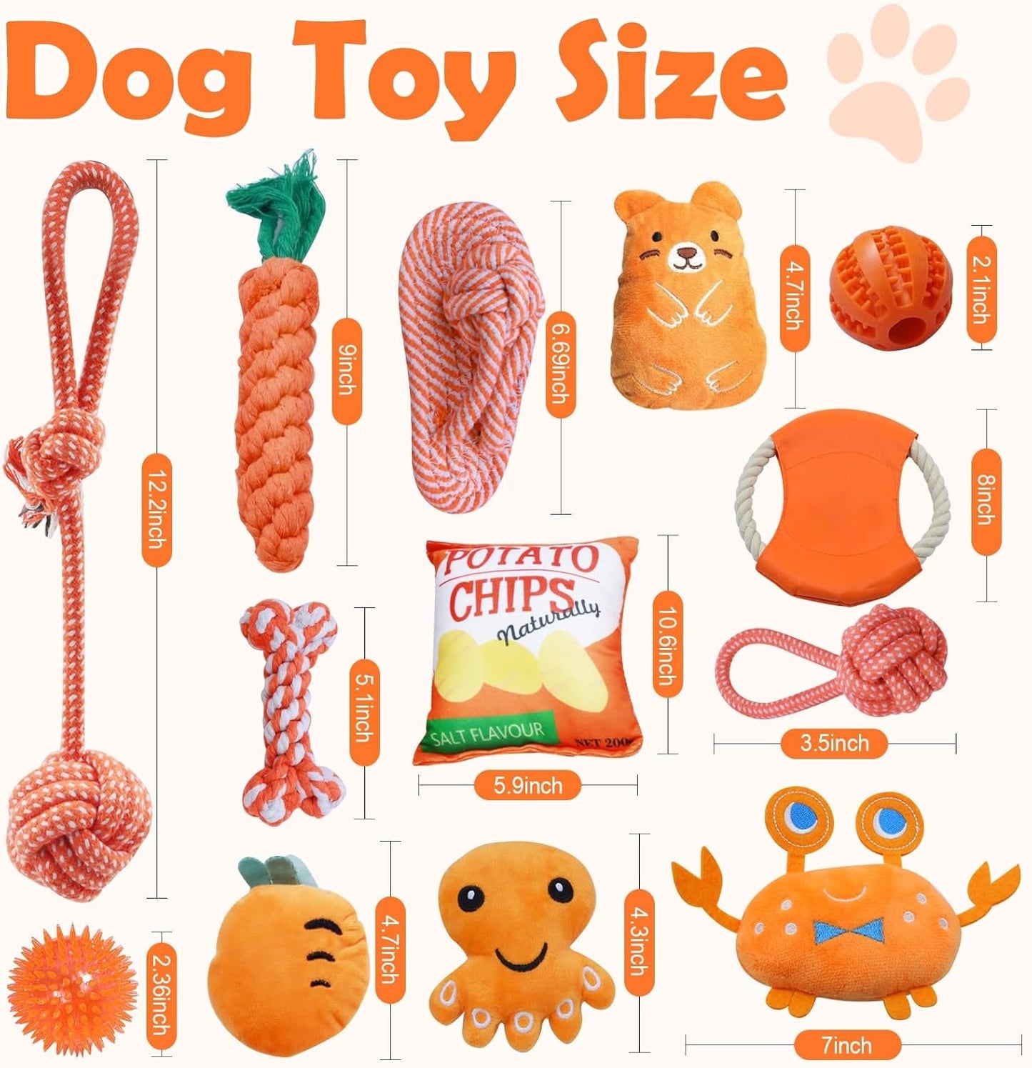 13 Piece Puppy Chew Toy Set, Interactive Squeaky Chew Toys for Medium, Small Dogs, Dog Rope Toys for Entertainment and Teeth Cleaning. Puppy Teething Toys, These Puppy Toys Keep Them Busy.