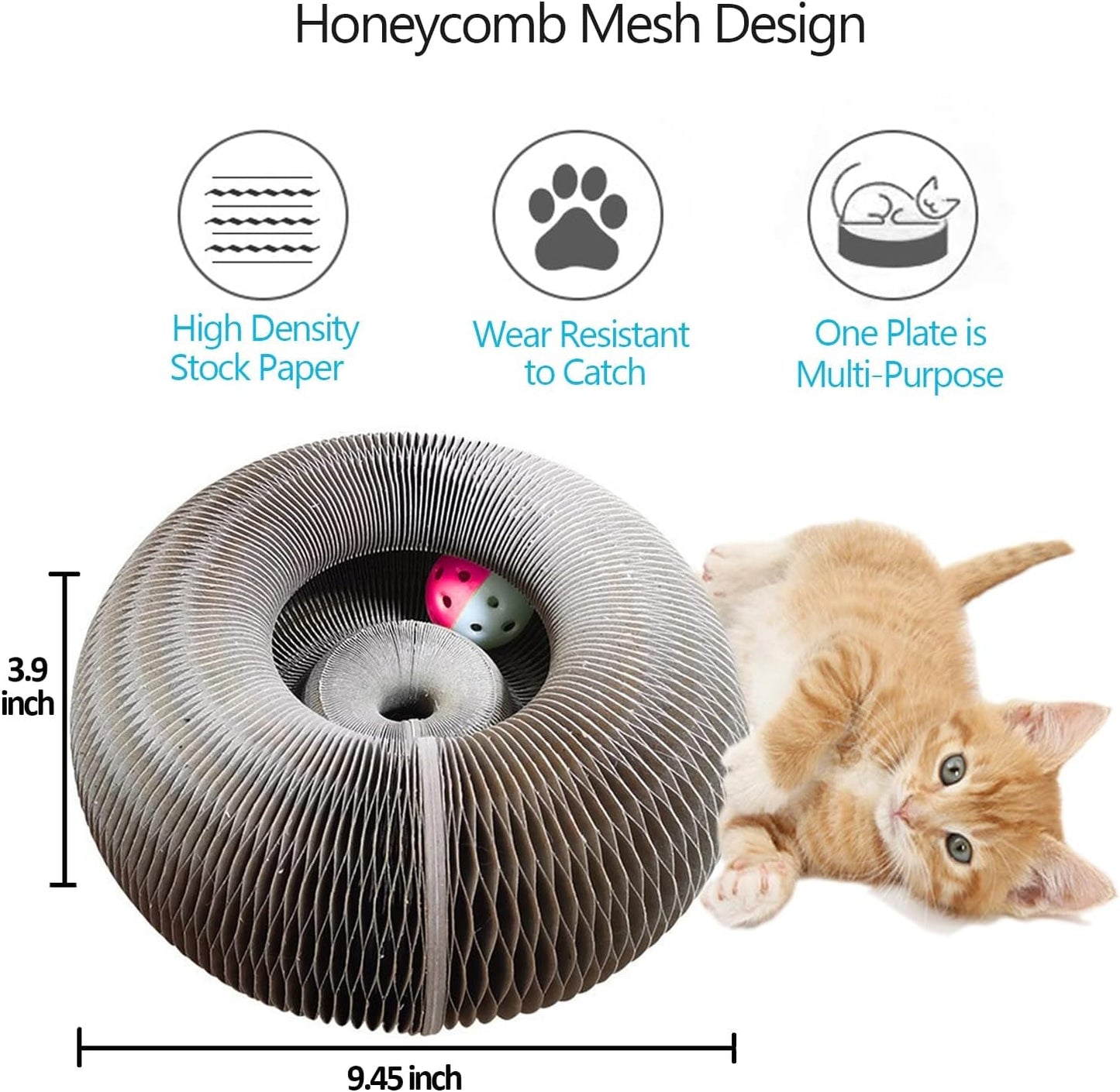 Magic Organ Cat Scratcher Board Cat Ball Adventure the Ultimate Interactive Mental Physical Exercise for Indoor Cats Toy