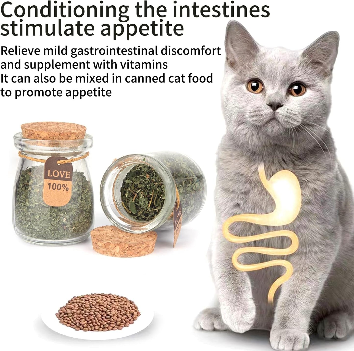 2Pcs Bottled Catnip Powder, Cat Edible Toys, Chewable Cat Toys, Catnip Toys，Clean Teeth Cat Treats Toys，Promote Appetite