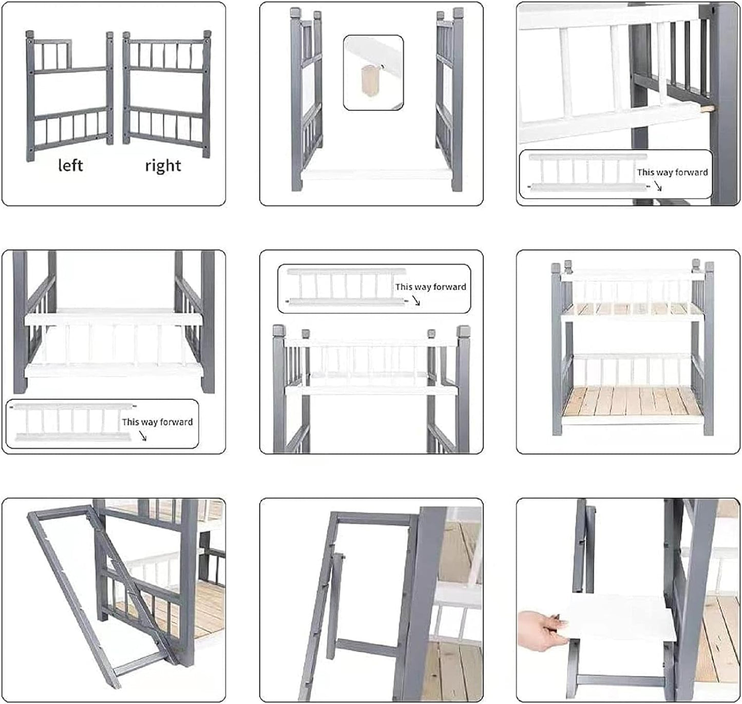 2-Layer Dog Bunk Bed Small, Solid Wood Dog Bed Double Layer Pet Bed,Removable Double Layer Pet Bed with Stairs,For Small and Medium-Sized Dogs and Cats Elevated Pet Sofa