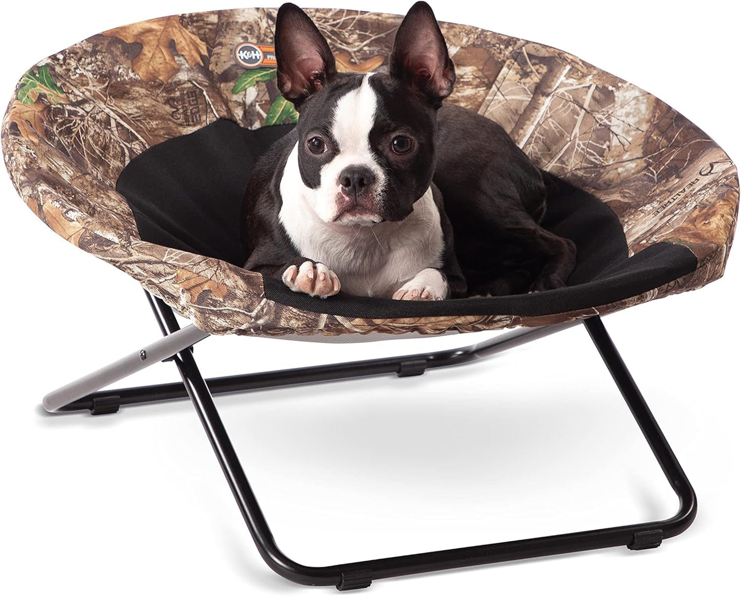 K&H Pet Products Cozy Cot Elevated Pet Bed, Dish Chair for Dogs and Cats, Machine Washable, Gray, Medium 24 Inches