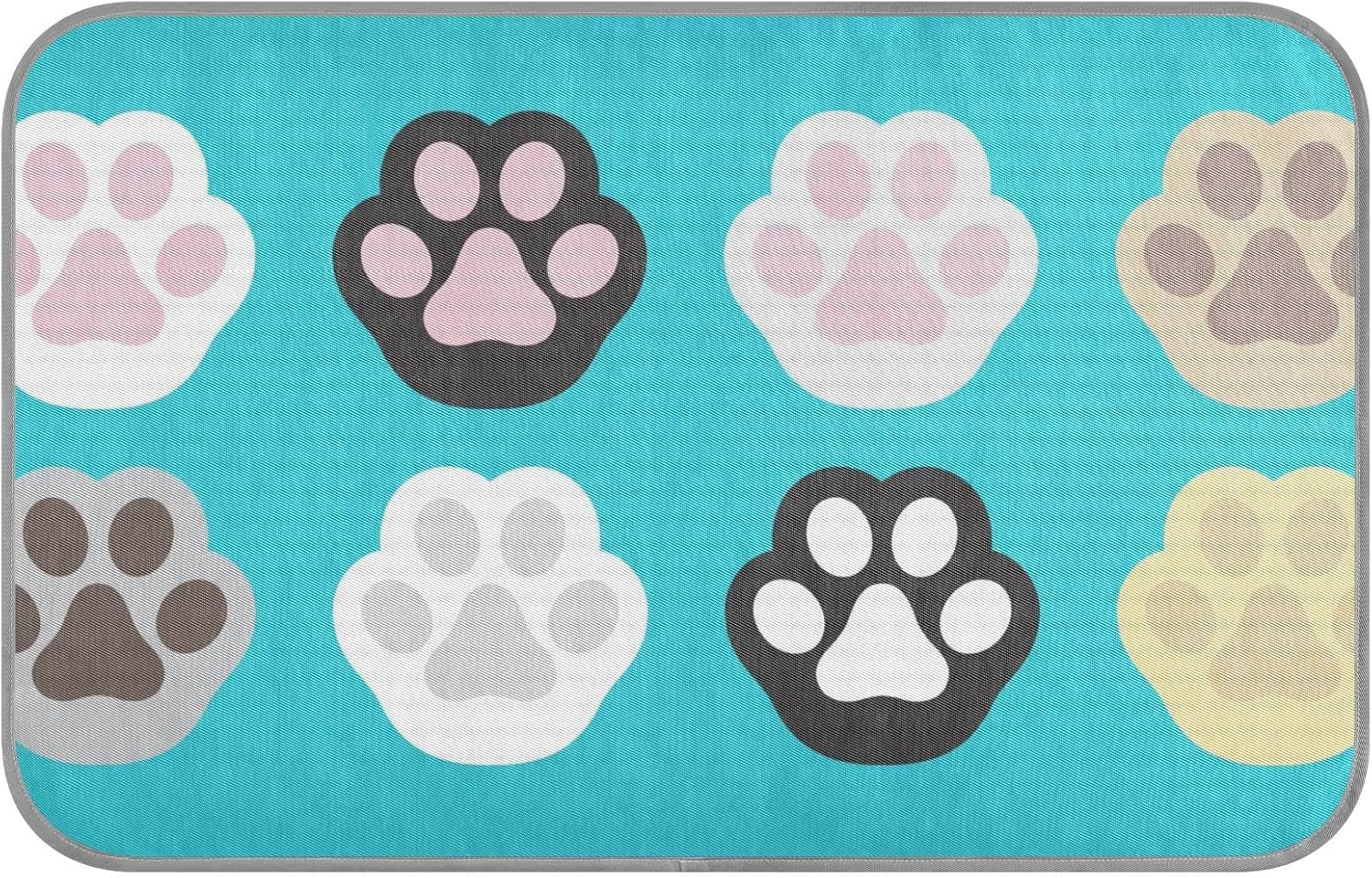 Footprints Cooling Bed Mat for Dogs Blanket Pad Summer Pet Bed Cooling Mat for Cat Dog Rabbit-M