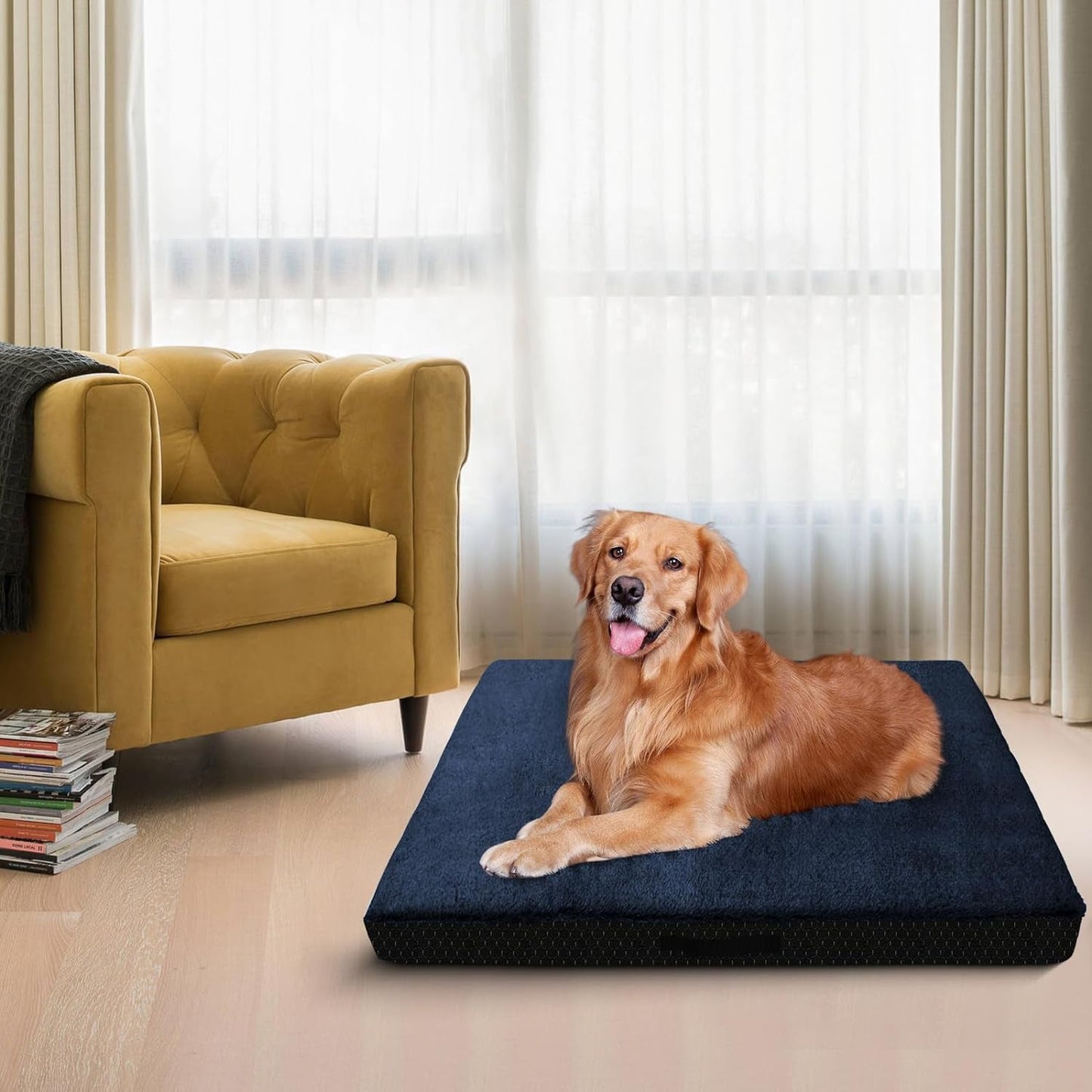 Dog Bed Covers Replacement Washable, 36Lx27Wx4H Inch Waterproof Dog Bed Covers Soft Plush Replacement with Zipper, Removable Cover & Anti-Slip Bottom for Dog/Cat, Cover Only