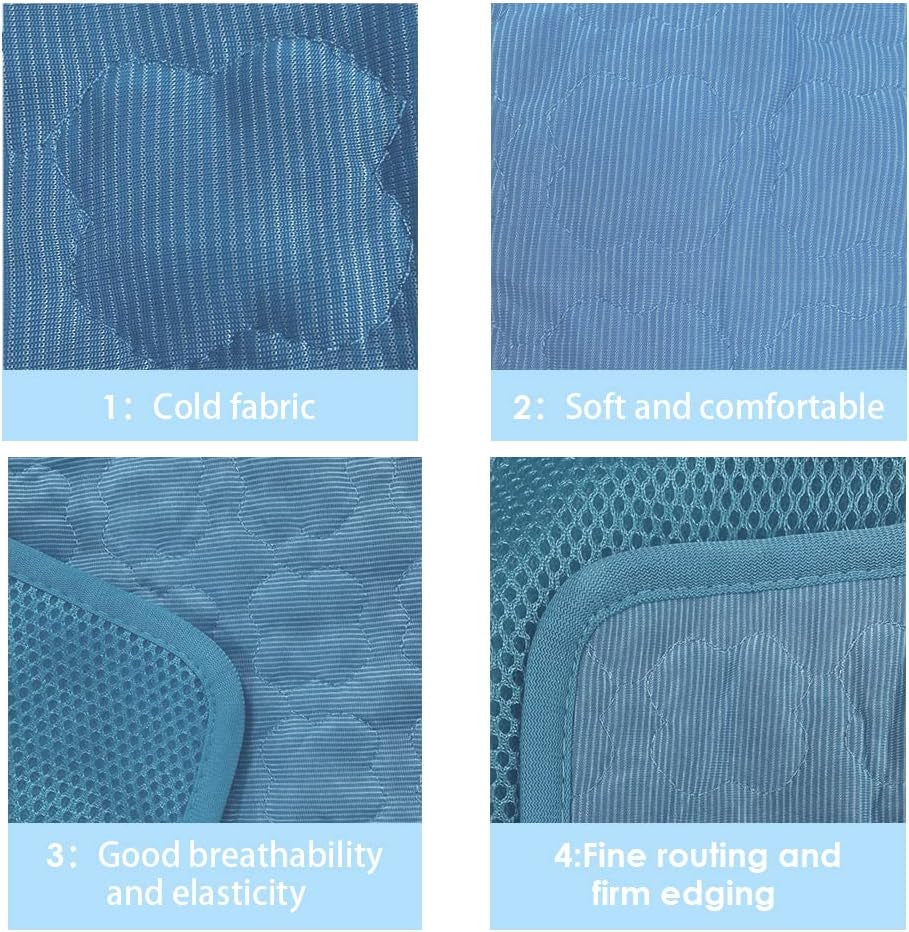 Feimax Dog Cooling Mat, Pet Summer Pads Cat Ice Silk Self Bed Sleeping Washable & Portable Cushion Home or Outdoor for Kennel/Sofa/Bed/Floor/Car Seats Small Medium Large Dogs Cats