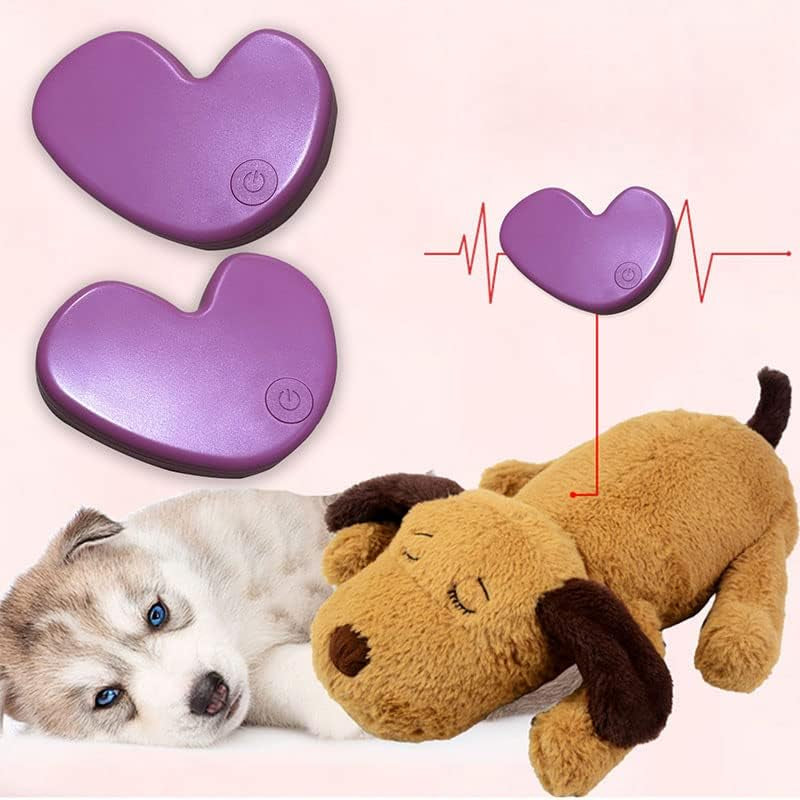 2 Pcs Heartbeat Box Puppy Toy Heartbeat Simulator Soother Heartbeat for Pet Anxiety Relief Sleep Aid Calming Toys Cat Kitten Dog, Add to Pet Toy Blankets Pillows Beds