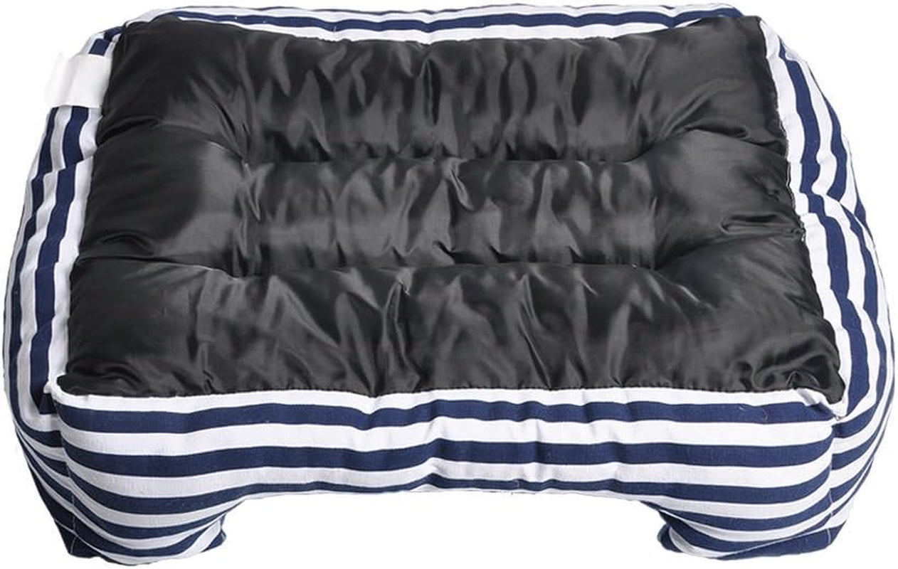 Happycare Textiles All Seasons Rectangle Pet Bed, 25" X 21", Navy Stripe