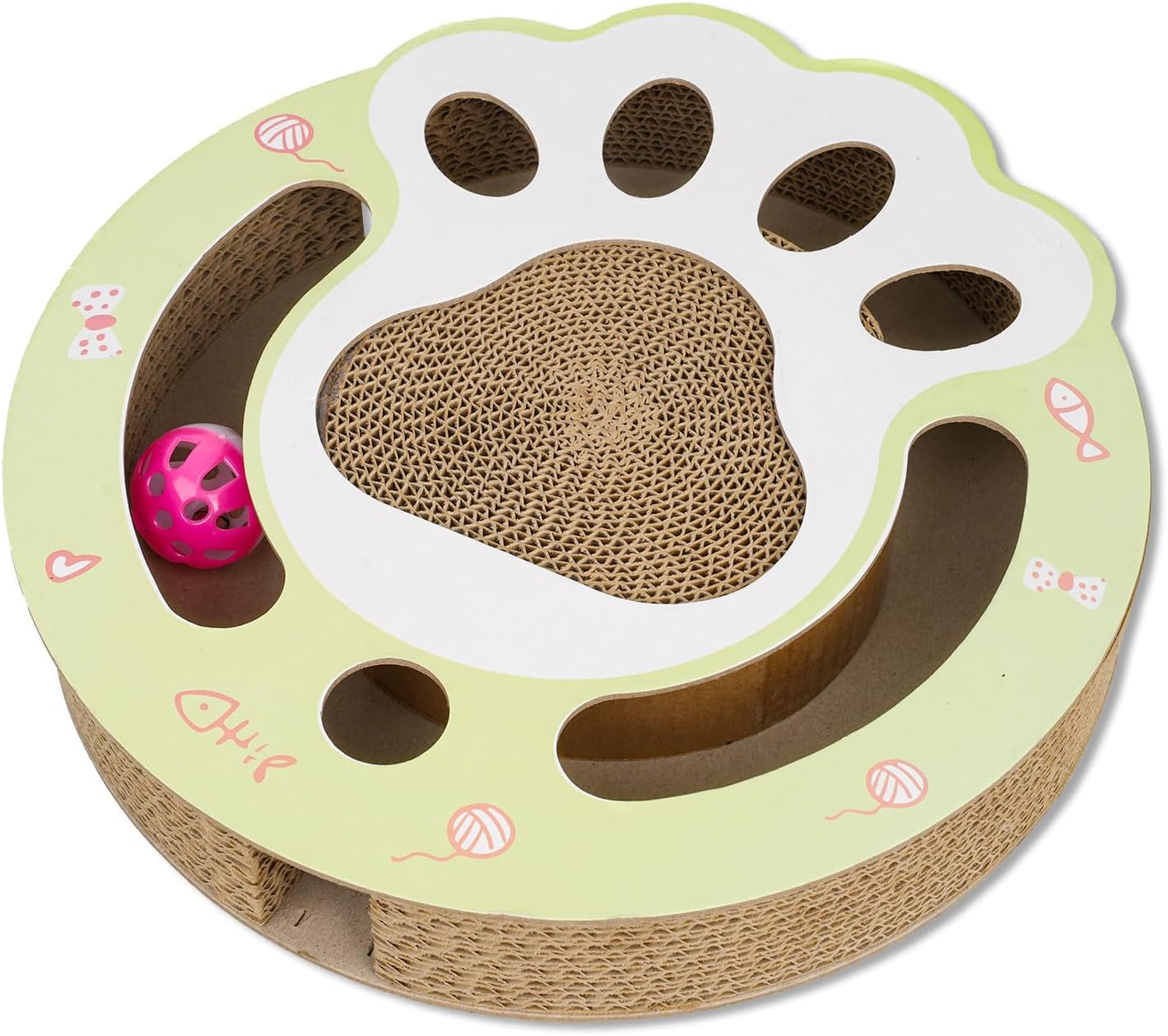 Magic Organ Cat Scratching Board, Cat Accordion Toy Cat Scratching Post Ball Track, Kitten Fun Intelligence Physical Exercise Educational Toy