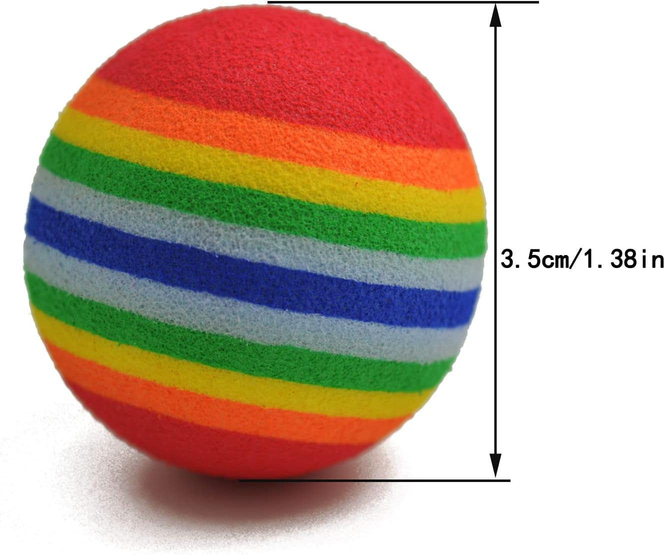 15Pcs 35Mm Soft Pet Cat Toy Sponge Balls Interactive EVA Foam Colorful Rainbow Toys Balls for Small Dog Puppy Kitty Indoor Outdoor Play Activity Chase Training