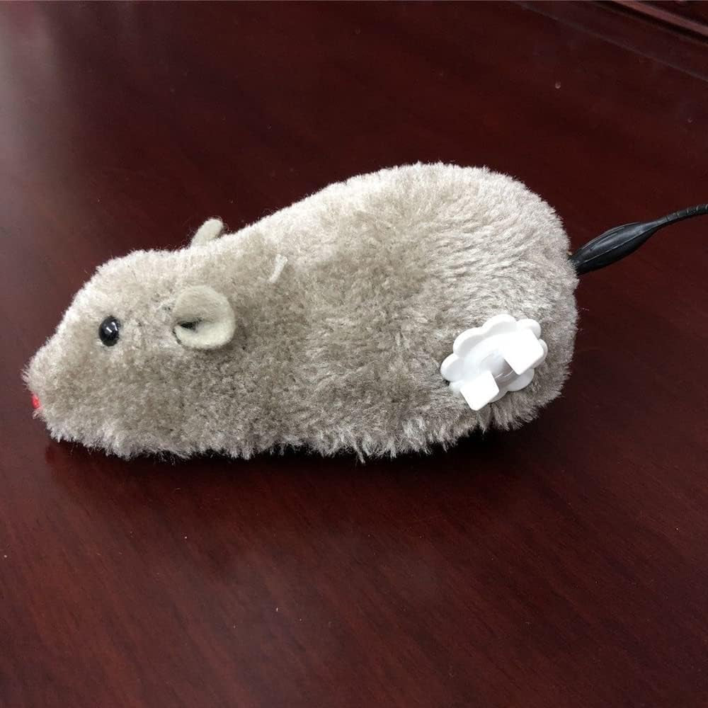 2 PCS Wind up Plush Mouse Toys Cute Clockwork Mouse Toy Mouse Rat Racing Set for Cat Dog Pet