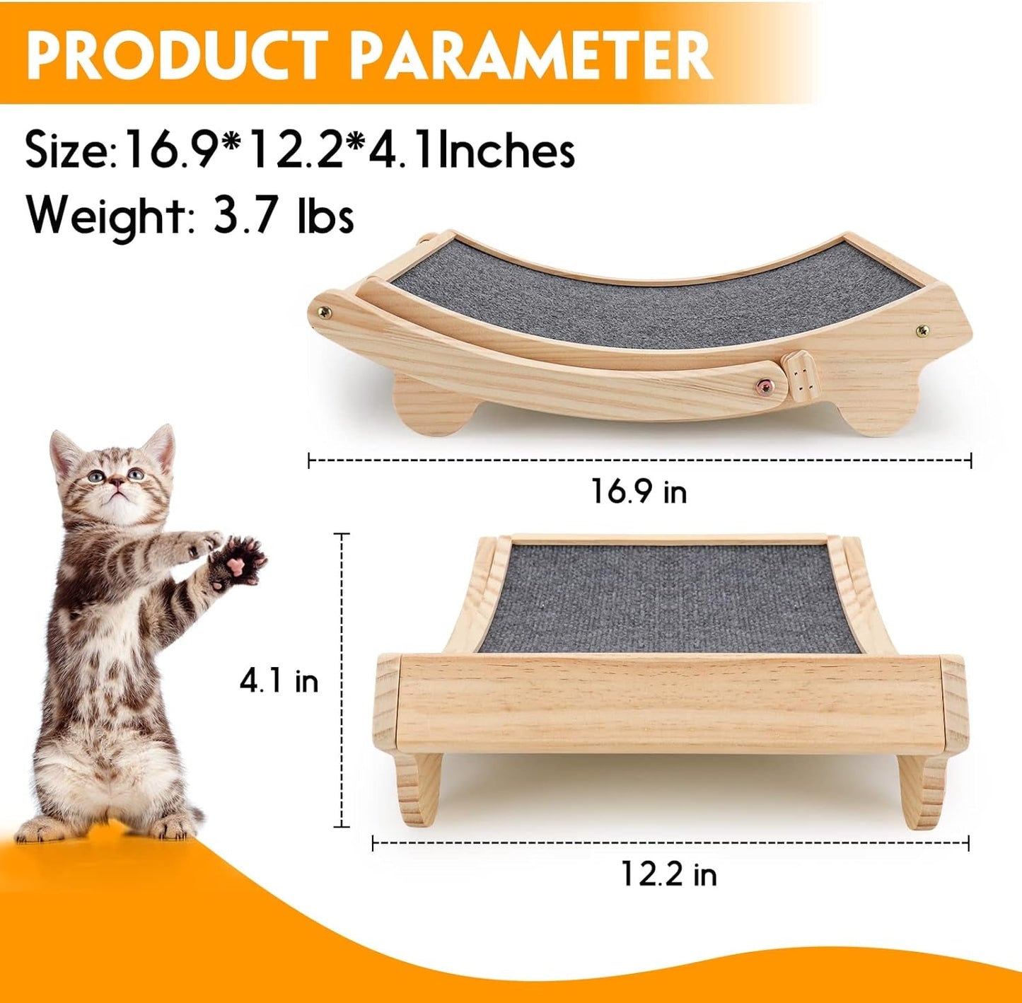 3 in 1 Cat Scratcher - Sisal Cat Scratchers for Indoor Cats, Cat Scratch Pad - Reversible, Transformable and Durable