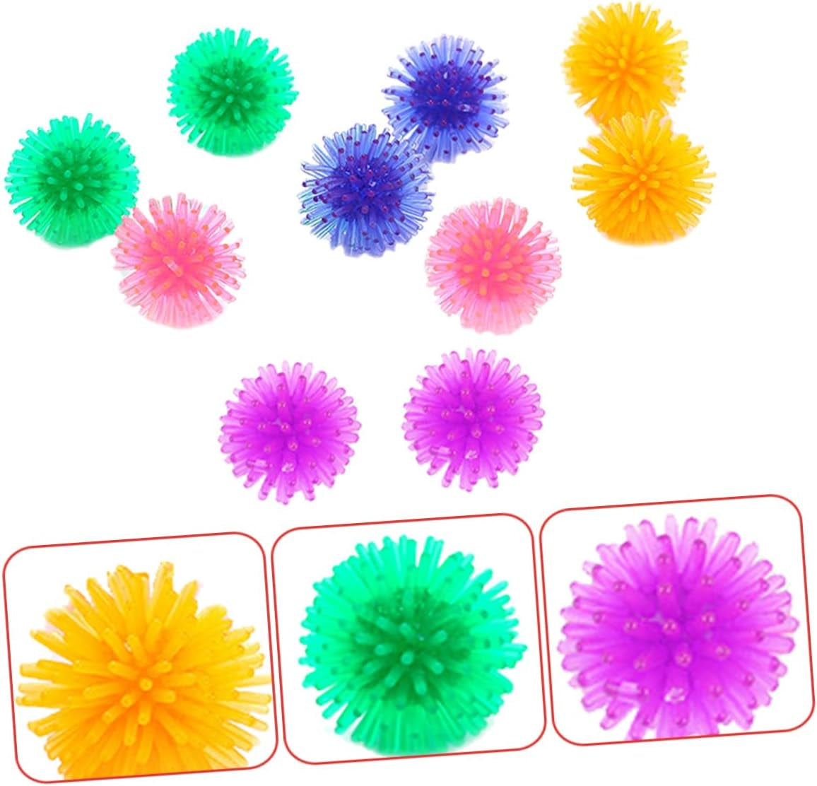 10Pcs Cat Prickly Ball Toy Ball Teething Toy Dog Chew Toys Fun Toy Cat Scratcher Toy Dog Soft Stab Balls Motion Pet Squeaky Chewing Balls Catnip Balls Plastic Kitten