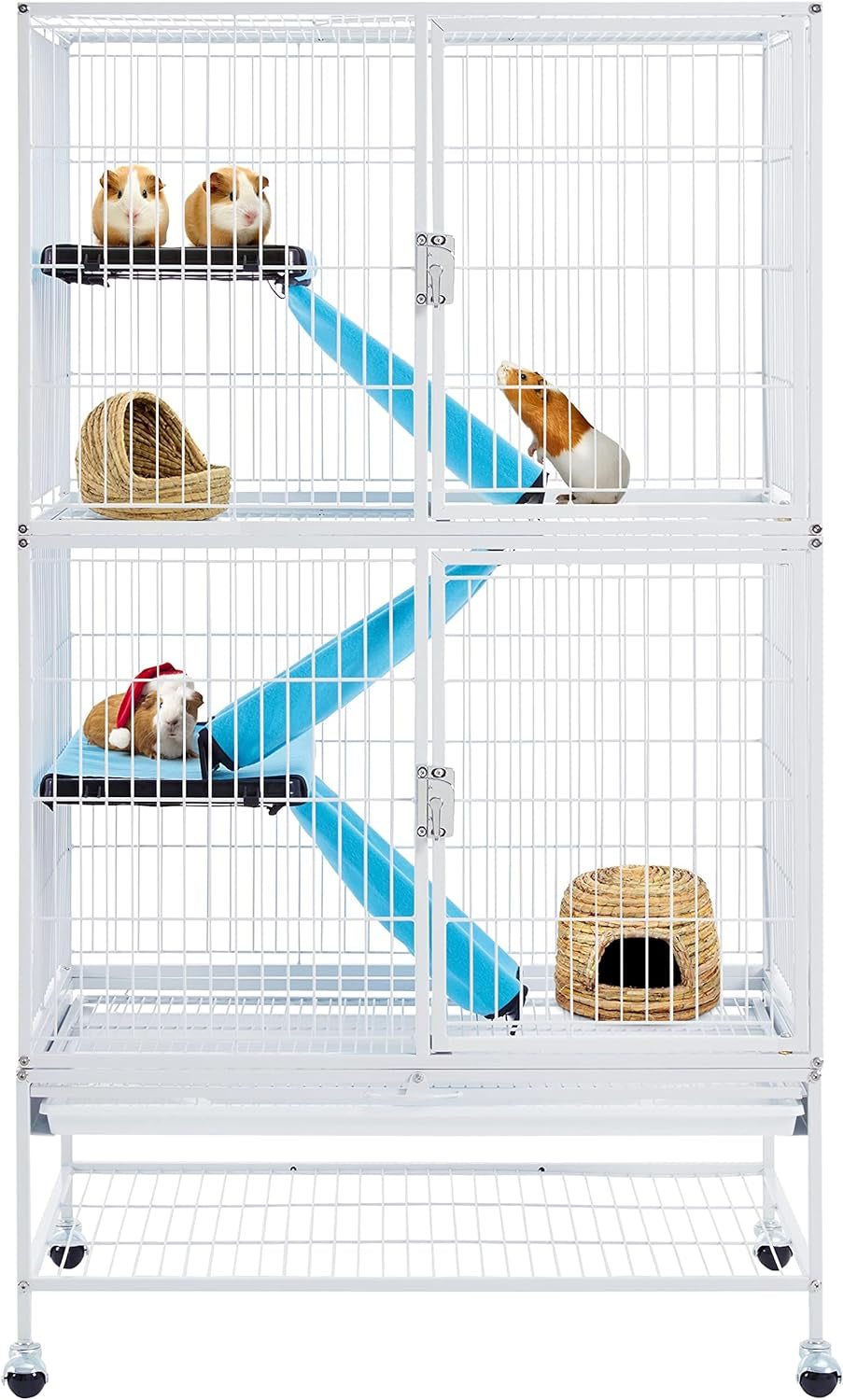 Yaheetech Metal Rolling Critter Nation Cage for Adult Rats/Ferrets/Chinchillas Small Animal Cage W/Removable Ramp & Platform Black