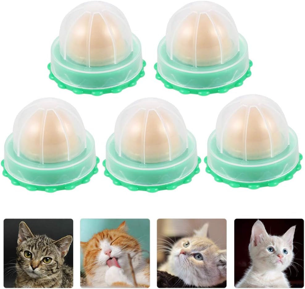 10Pcs Cat Snack Heathy Licking Nutrition Gel Energy Ball Catnip Cat Treats Toy Pet Supplies (Random Flavor)