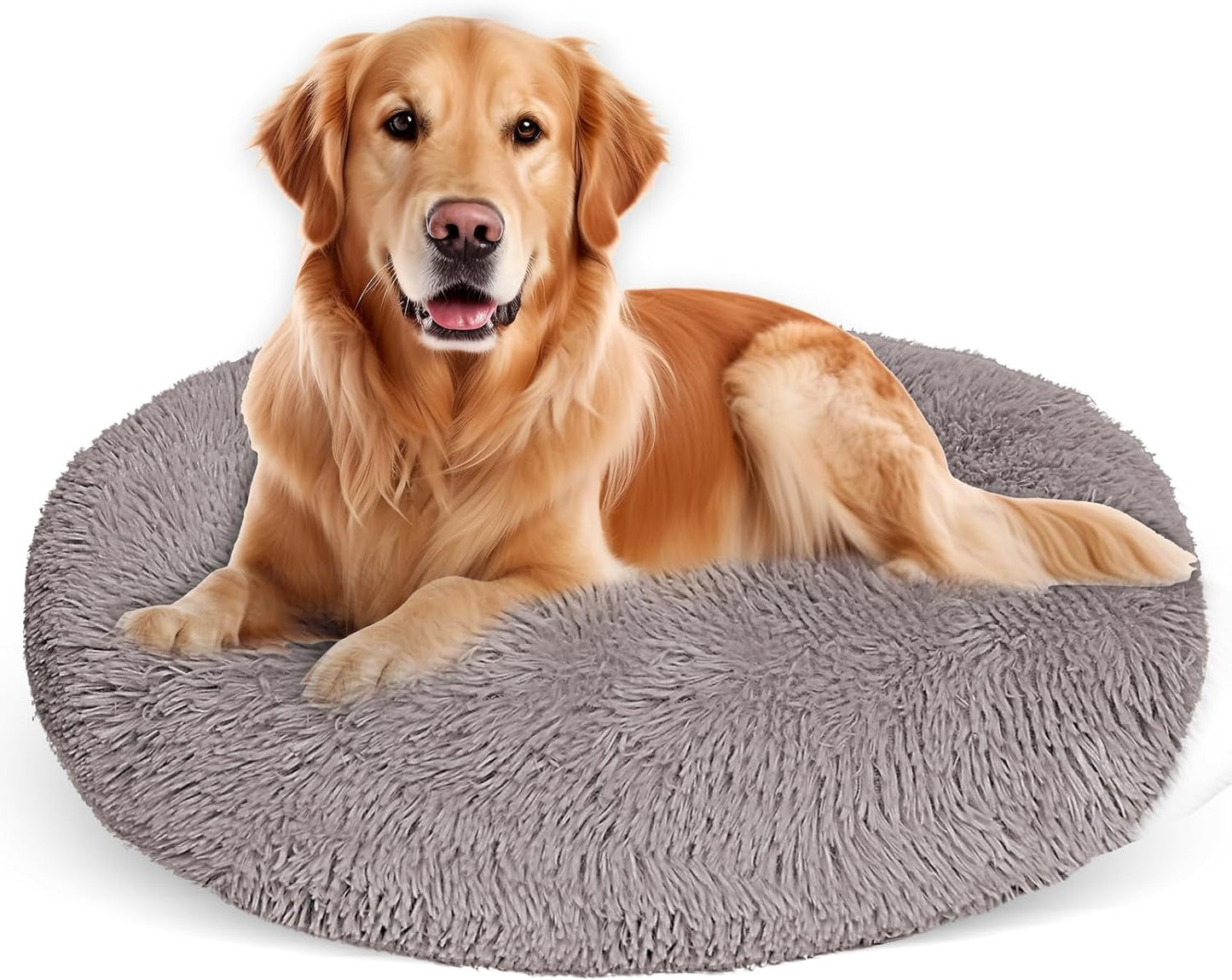 Dog Bed for Small Medium Large Dogs,27 Inch Calming Dogs Bed Machine Washable, Fluffy round Pet Bed Non-Slip, Calming Soft Plush Donut Cuddler Cushion Self Warming for Puppy and Kitten