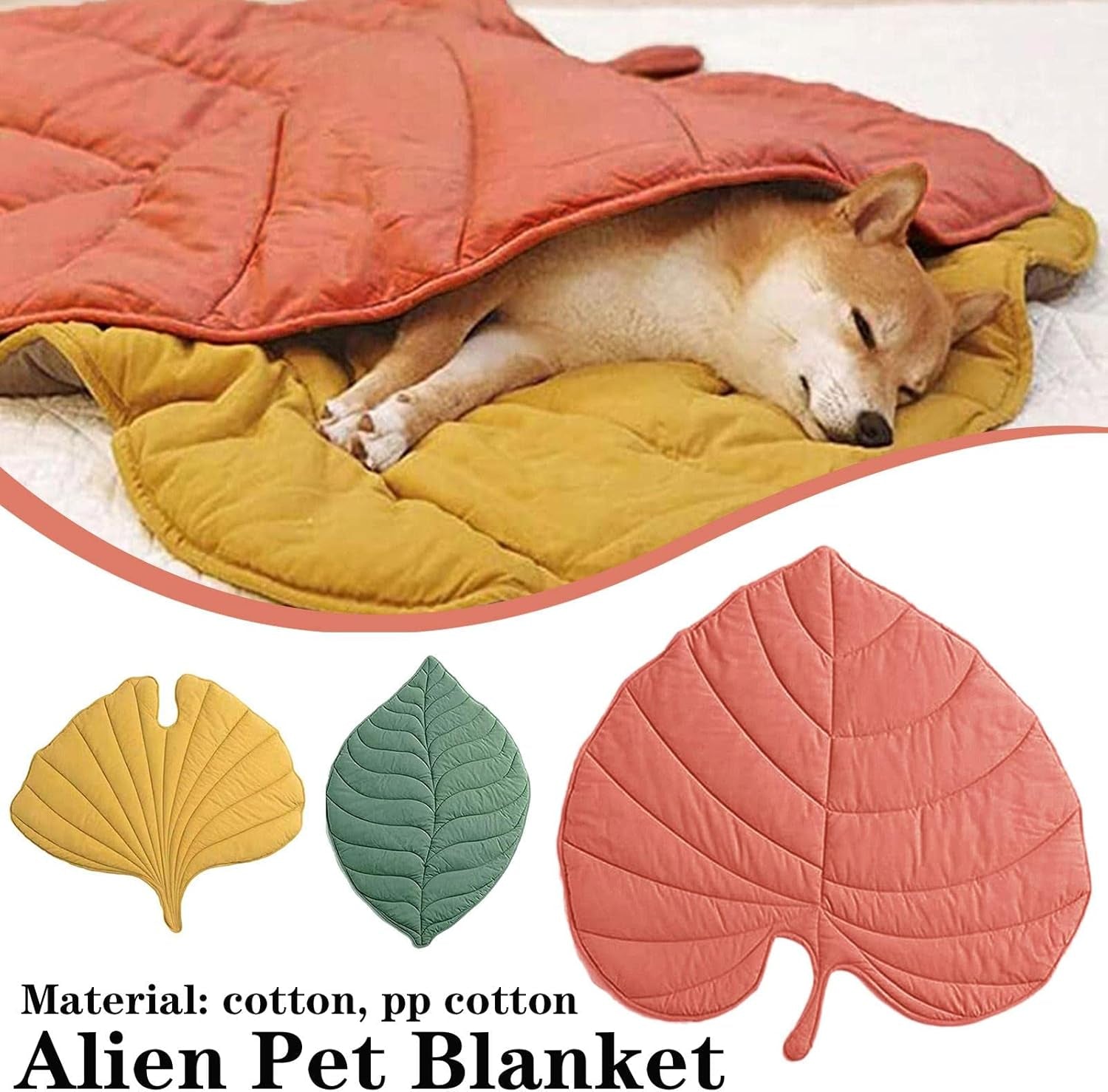 3D Leaves Shaped Pet Blanket Cushion Plush Blankets for Dog Bed and Cat Bed Couch Sofa Leaves Shaped Pet House Kennel Warm and Soft, Plush Blankets