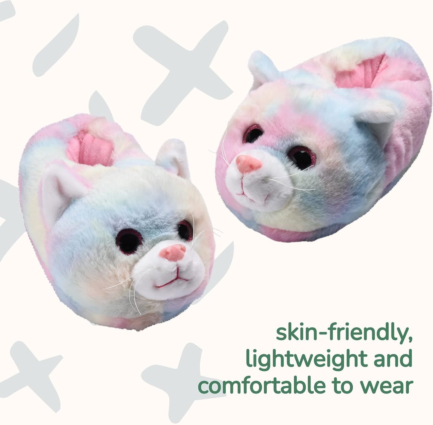 | Women & Girls Cat Slippers - Cute Kitty Slipper for Indoor Use - Animal Cat Face Design - Soft, Lightweight and Comfortable Wear - Purr-Fect Gift - Fits a Size 36-38 Comfortably