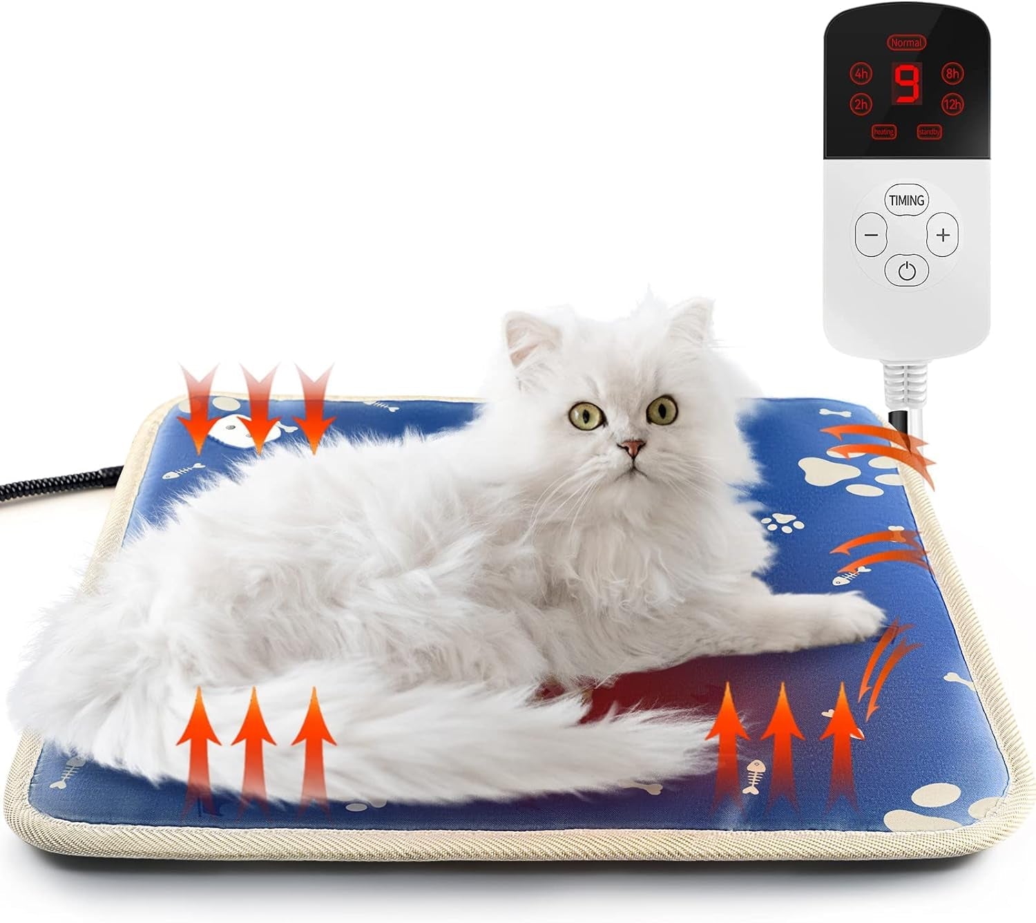 MILIFUN Pet Heating Pad for Cats Dogs, Cat Heating Pad for Indoor Warming Mat, Waterproof Heating Pad with Auto Power Off, Adjustable Temperature and Constant Heating, Pet Warming Pad, 20" X 20"