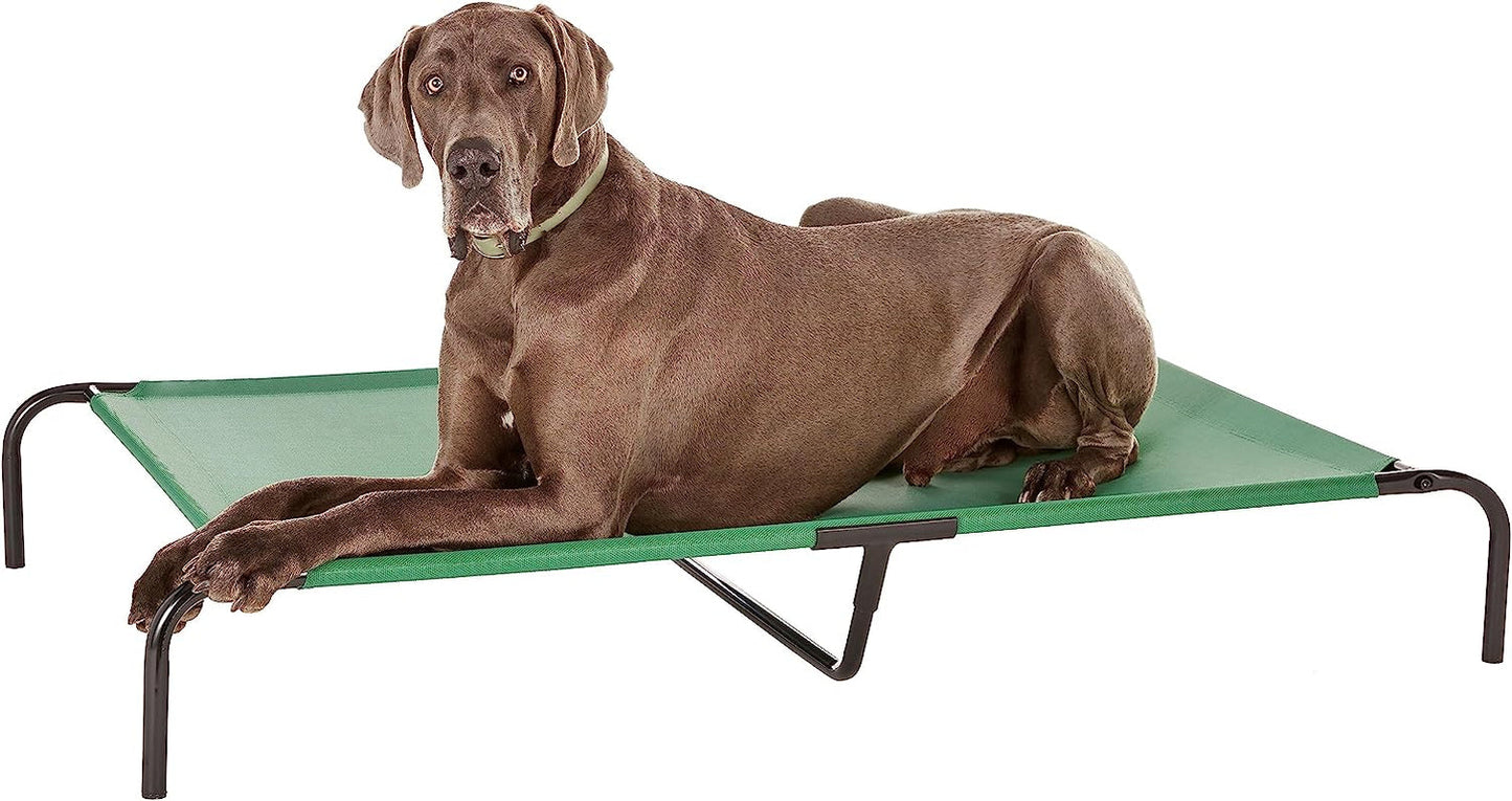 Amazon Basics Cooling Elevated Dog Bed with Metal Frame, Medium, 43 X 26 X 7.5 Inch, Grey