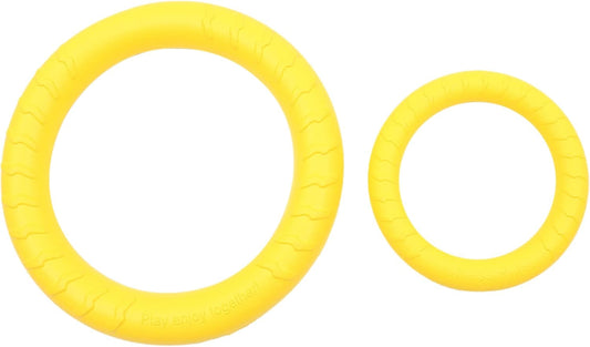 2Pcs Dog Bite Training outside Toys Dog Tooth Cleaning Toys Puppy Teething Toys Teeth Cleaning Dog Toy Puppy Flying Discs Outdoor Playset Dog Ring Toy Eva Tension Ring 28C Flexible