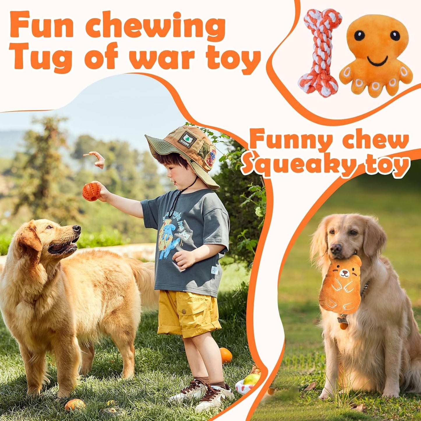 13 Piece Puppy Chew Toy Set, Interactive Squeaky Chew Toys for Medium, Small Dogs, Dog Rope Toys for Entertainment and Teeth Cleaning. Puppy Teething Toys, These Puppy Toys Keep Them Busy.