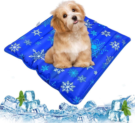 Dog Cooling Mat, Cooling Mat for Dogs and Cats, Suitable for All Types of Pets, Durable Cooling Fabric for Better Cooling Sensation, Keeping Pets Cool in Summer Heat (Medium), 17.5" X 17.5"