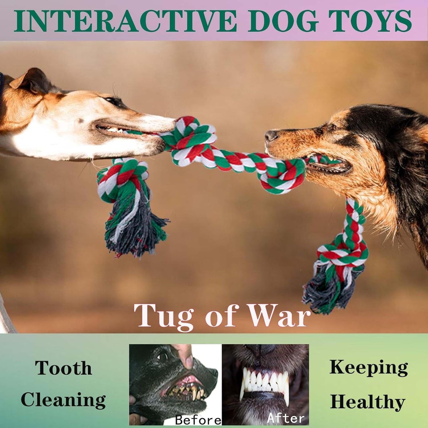 3-Pack Rope Dog Toys for Large Dogs, XL Dog Rope Toys for Aggressive Chewers, 3 Feet 5 Konts Dog Toys for Large Breed