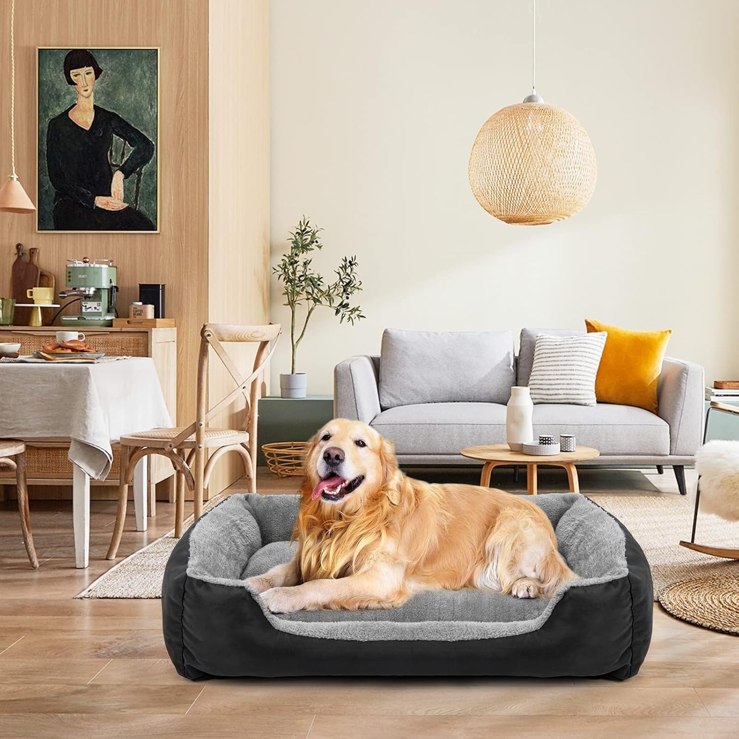 Dog Beds for Large Dogs, Washable Pet Bed Mattress Comfortable, Warming Rectangle Bed for Medium and Large Dogs, Cat Pets