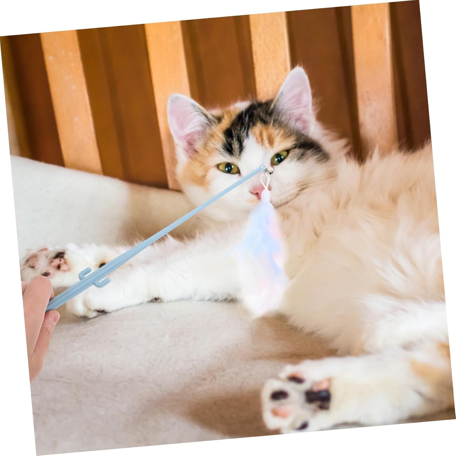 3Pcs Cat Teaser Kitten Toys Cat Stick Toy Cat Supplies Interactive Teasing Sticks Playthings for Cats Cat Toys for Kittens Toy for Cats Cat Wand Tease Stick Cactus