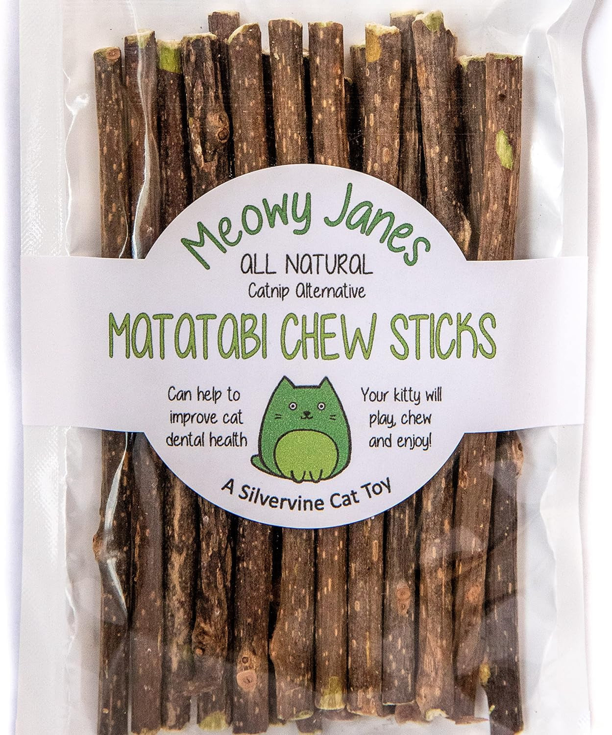 20 Ct Mini Matatabi Cat Chew Sticks - an All Natural Silvervine Cat Toy and Treat - Catnip Alternative