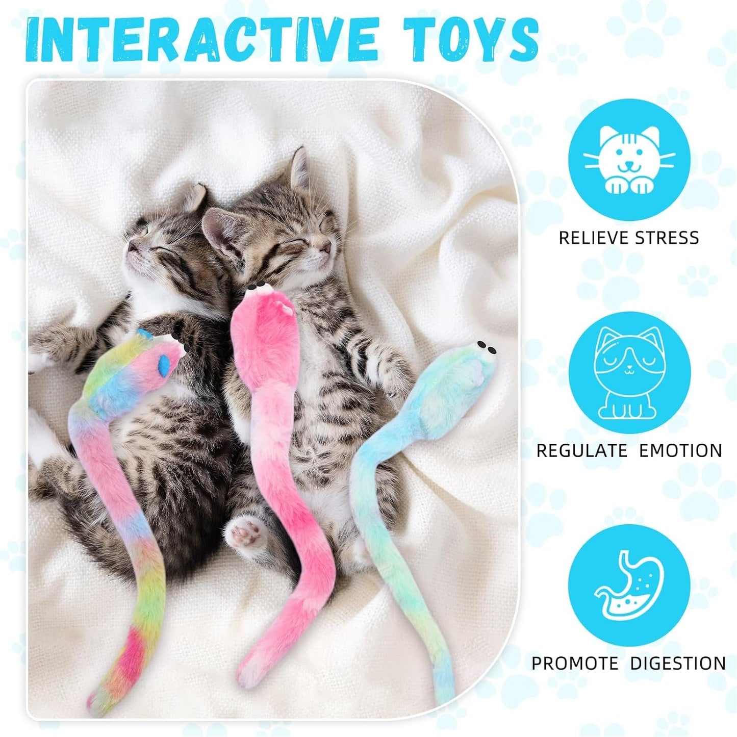 12 Packs 11 Inch Long Soft Plush Cat Toys Mice with Catnip Multicolored Interactive Catnip Cat Toy Catnip Plush Toys Interactive Chew Toys for Indoor Cats