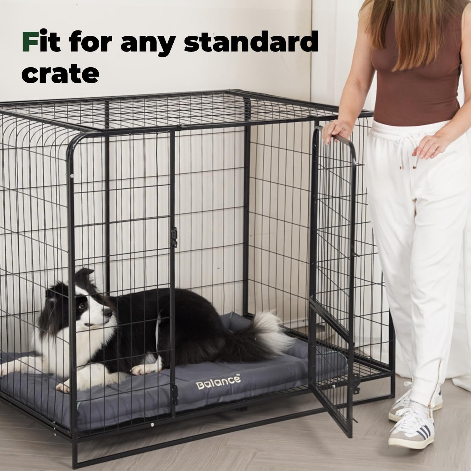 BALANCE Crate Pads for Extra Large Size Dog, Bolster Dog Crate Mat, Water-Resistant Dog Bed Mat Kennel Pad with Non-Slip Bottom