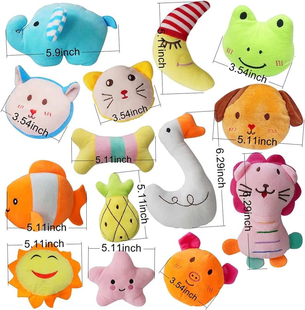 27 Pack Puppy Squeaky Toy,Different Designs Squeakers Pet Toys,Cute Bulk Plush Dog Toys,Small Dog