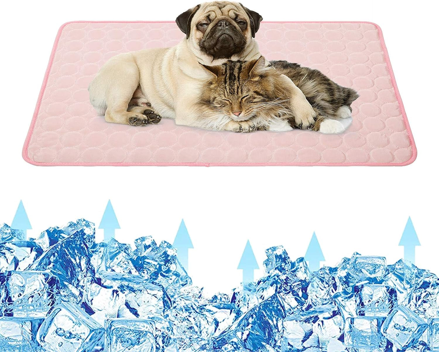 Dog Cooling Mat Dog Self Cooling Pad, Ice Silk Machine Washable Summer Cooling Mat for Dogs Cats, Kennels, Crates and Beds