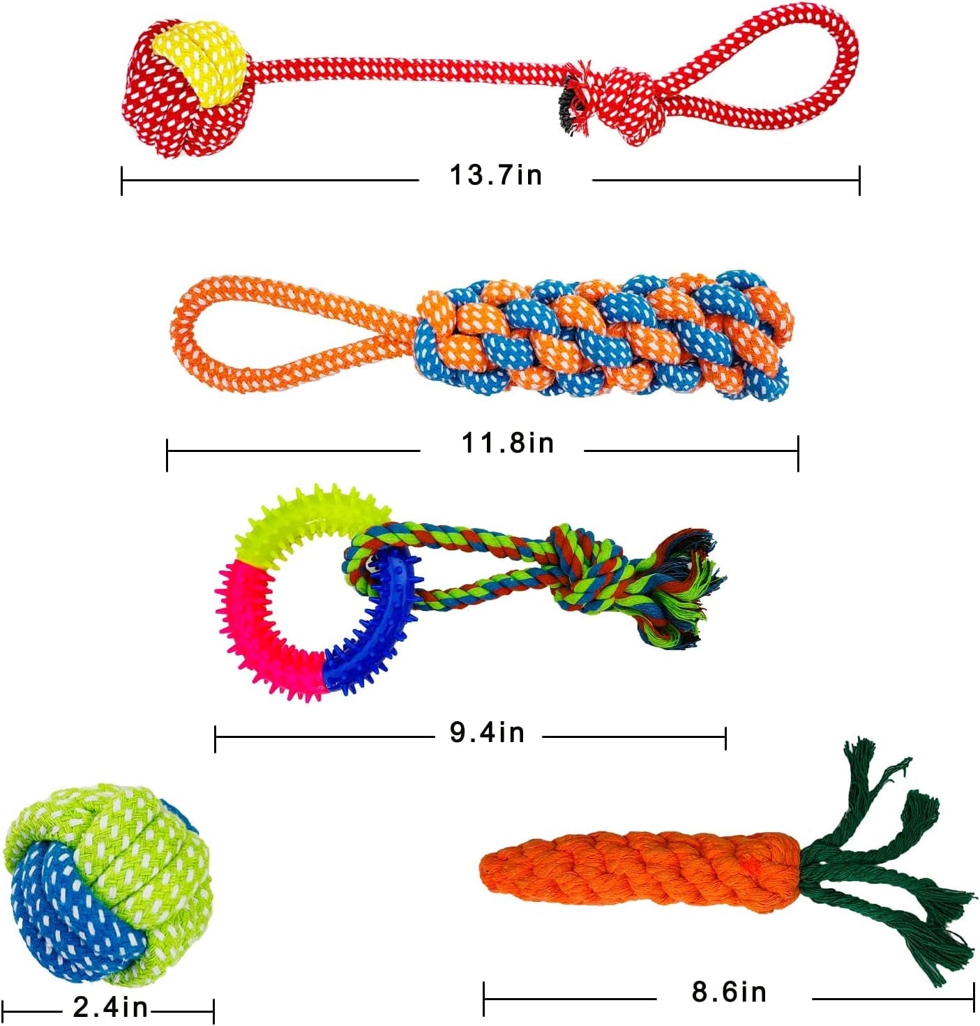 10 Pack Dog Rope Toys, Puppy Teething Chew Toys, Durable Dog Rope Toys Bundle for Boredom,Interactive Dog Toys for Small,Medium &Large Breed