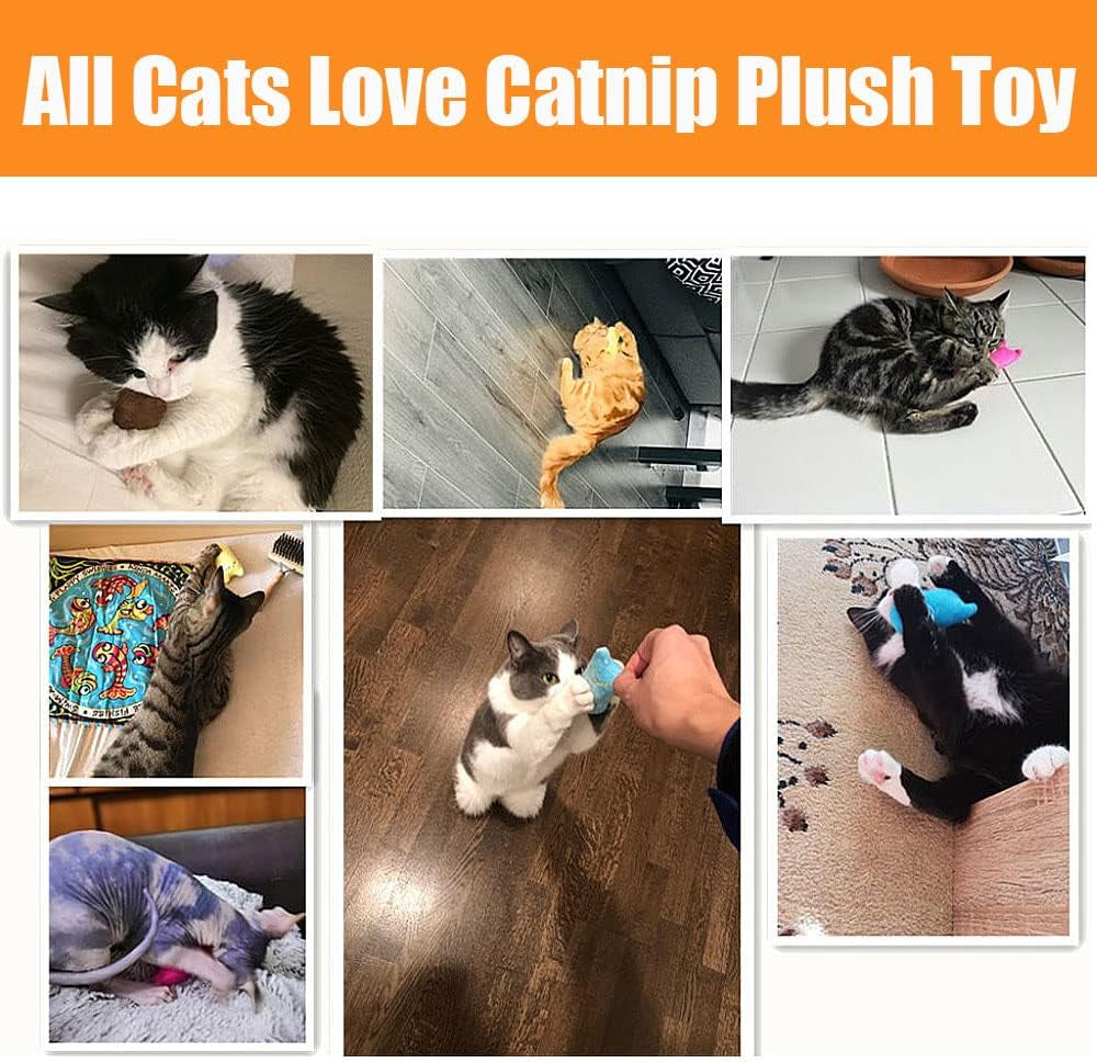 12 Pcs Catnip Toys for Indoor Cats Catnip Mouse Cat Kicker Toys for Indoor Cats Teaser Wand Toy