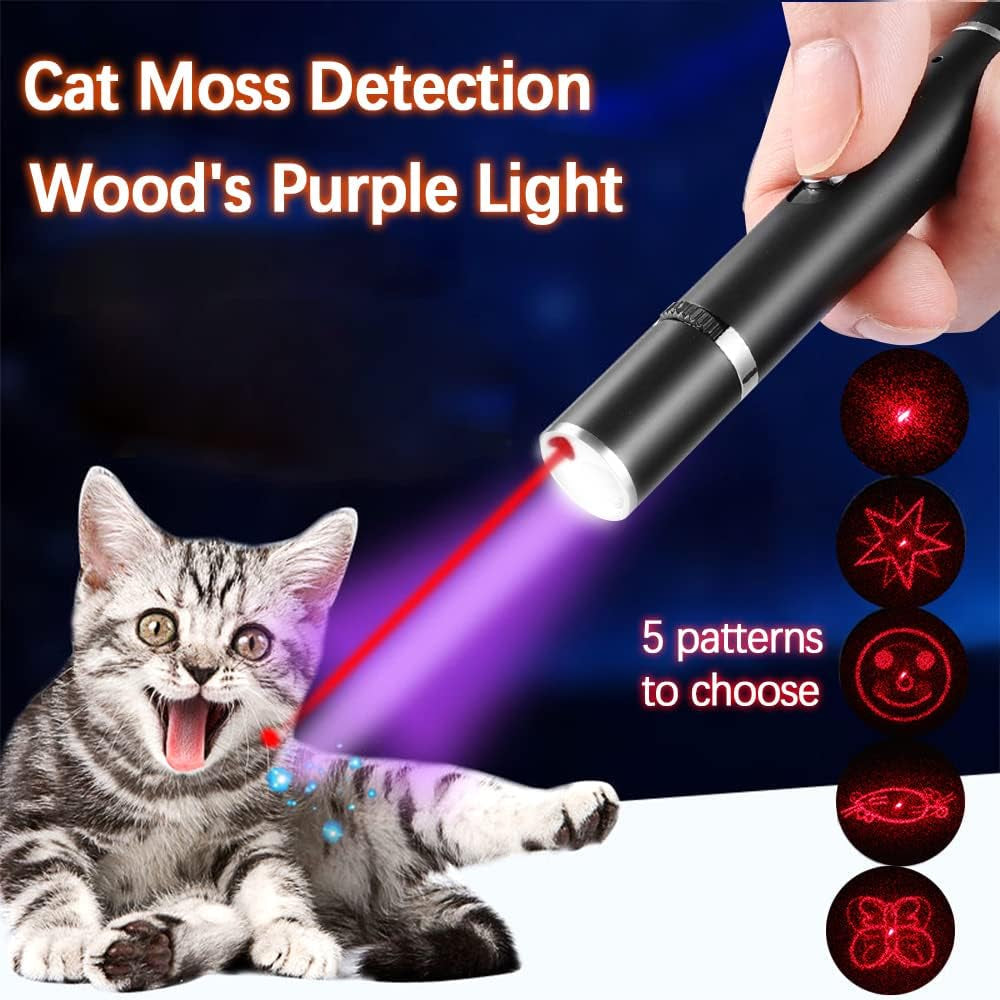 2 Pcs Cat Toys Lazer Pointer Cat Toys Interactive for Indoor Red Laser Pointer for Dogs Pet Red Light Laser Remote Control Teaching USB Flashlight Rechargeable(2 Pcs Pack, 2 Pcs Pack)