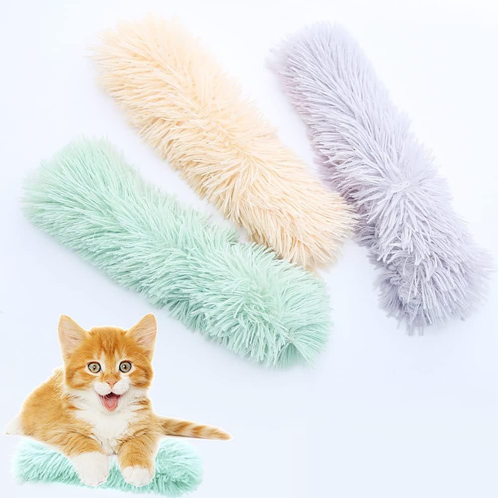 3 Pack Cat Kicker Toys with Sound Paper, Catnip Pillow Toys,Durable Indoor Kitty Kick Stick, Interactive Cat Toys for Cat, Puppy, Kitty Playing Chewing