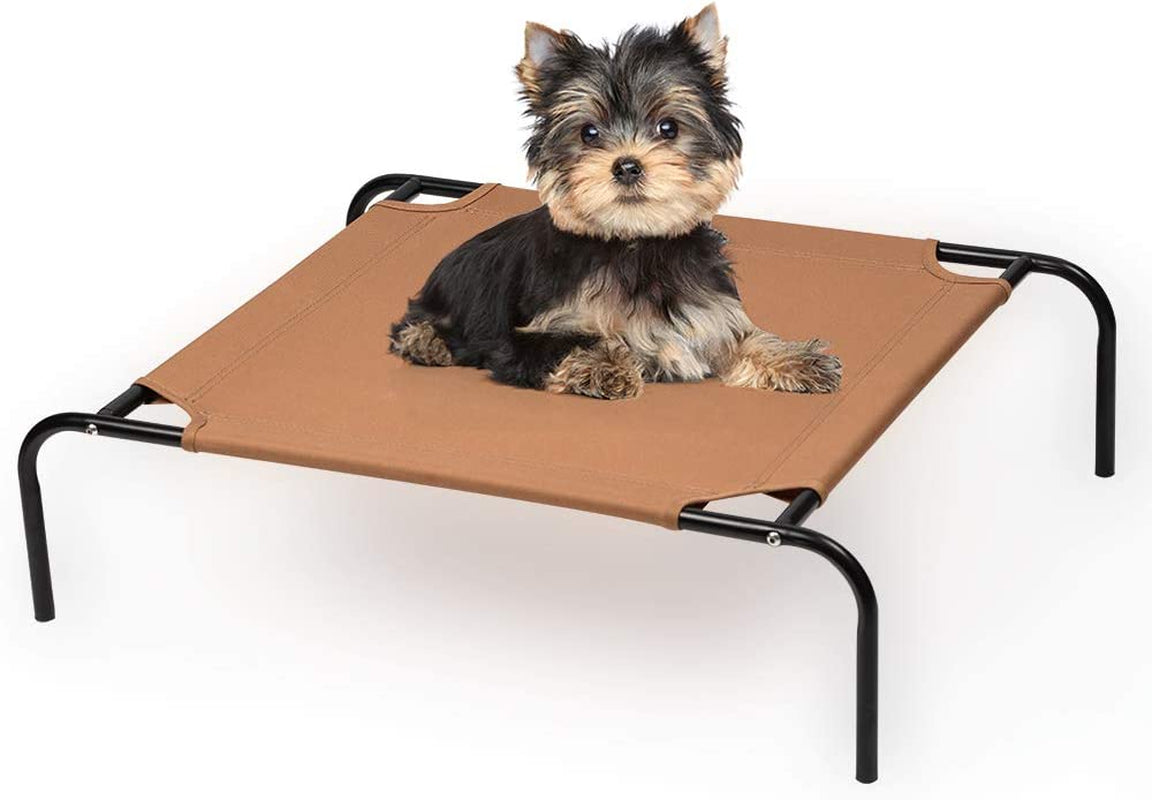 BTY Elevated Pet Cot Bed, Polyester Fabric, 27.6 in L X 21.5 in W X 7.1 in Th, Suitable for Dogs and Cats, Easy to Clean, Stable and Non-Slip