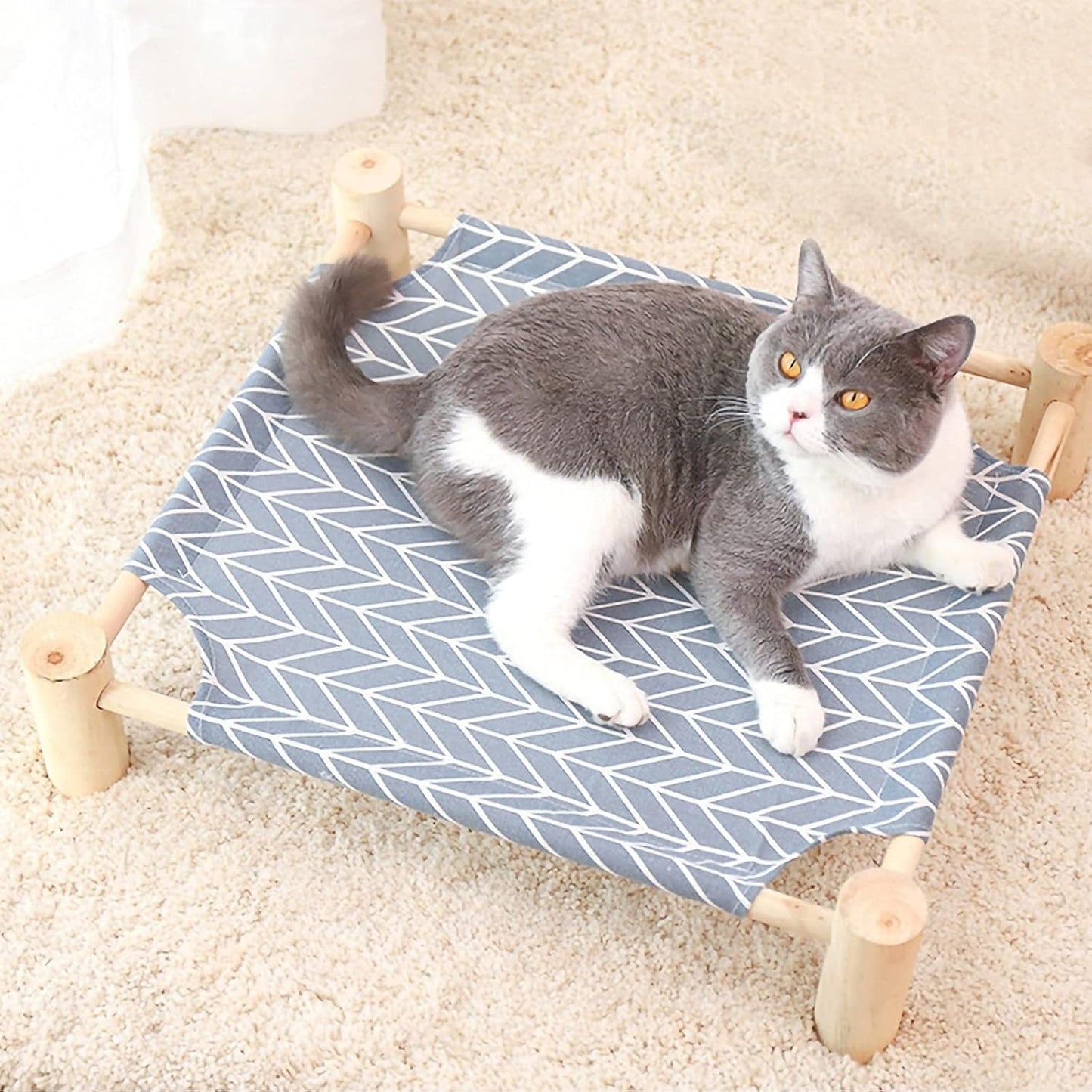 1Pc Pet Camp Bed Pet House Dog Cage Hammock Indoor Pet Bed Cat Summer Hammock Small Dog Bed Cat Bed Frame Cat Tree Hammock Replacement Pet Bed Frame Pine Wood 48C Rabbit Indoor Cat