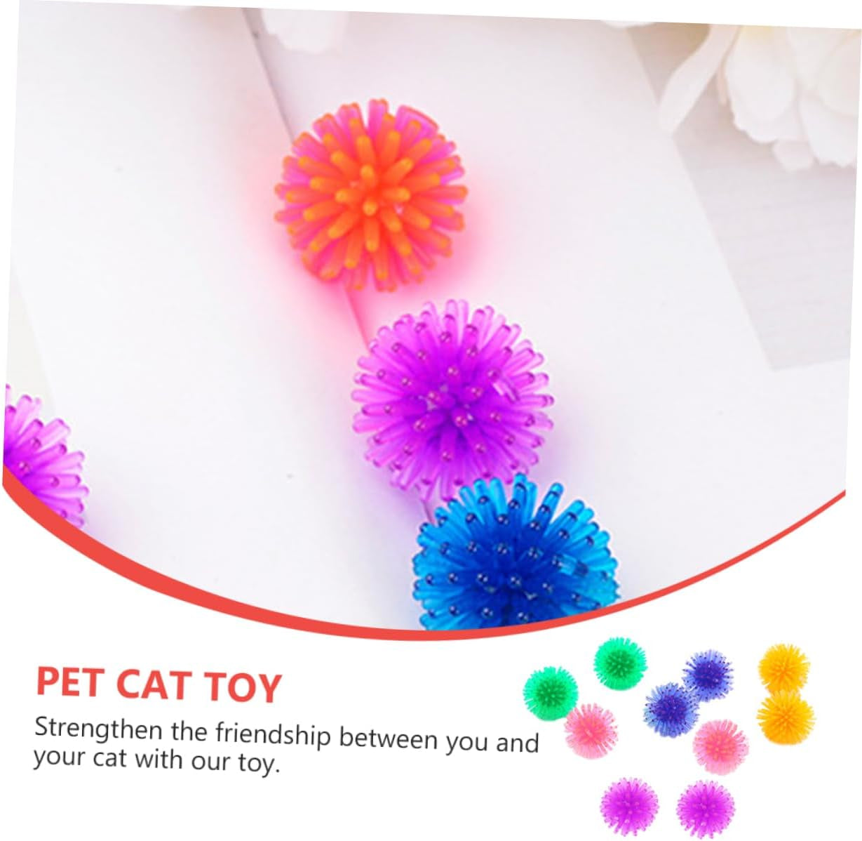 10Pcs Cat Prickly Ball Toy Ball Teething Toy Dog Chew Toys Fun Toy Cat Scratcher Toy Dog Soft Stab Balls Motion Pet Squeaky Chewing Balls Catnip Balls Plastic Kitten