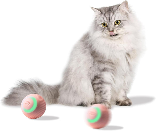 2022 Smart Interactive Cat Toy Ball,The New Kitten Toys with Breathing Light,Type-C Charge. (Pink)