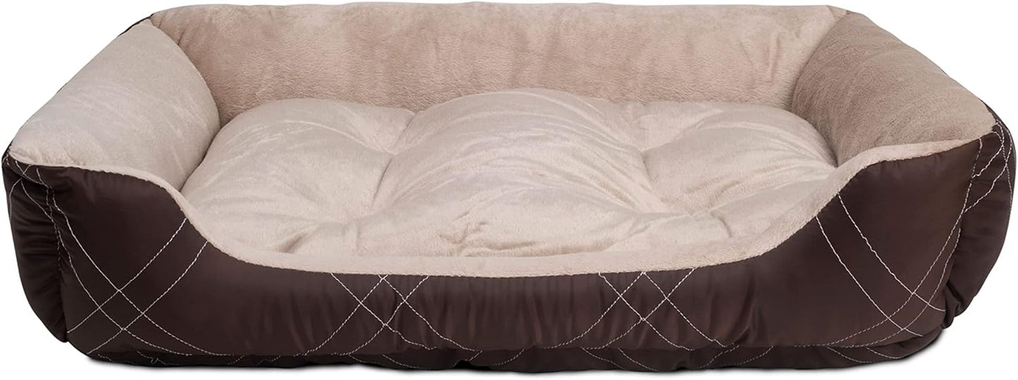 Happycare Textiles All Season Reversible Pet Bed 25"X21" Brown