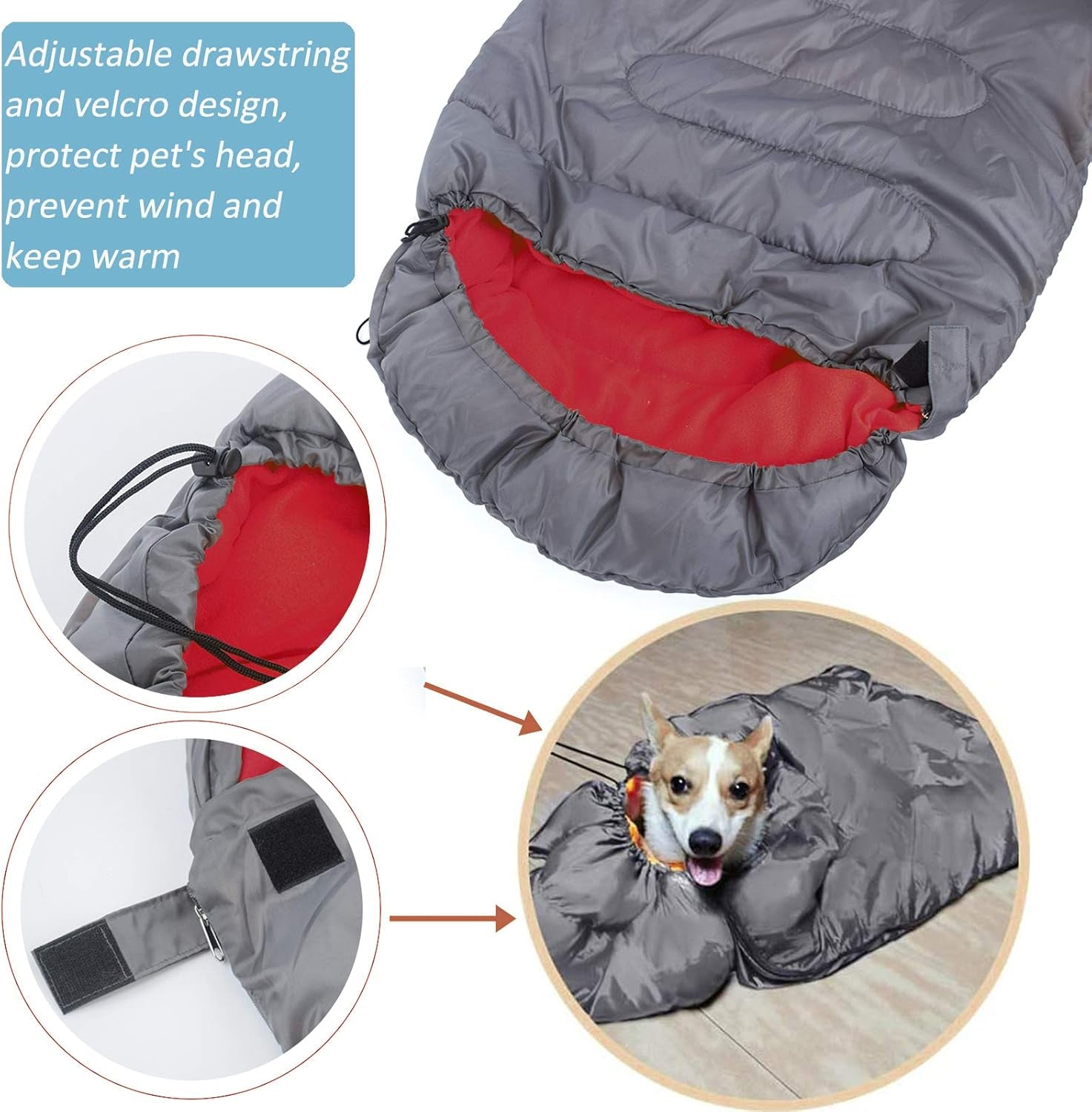 JSHANMEI Dog Sleeping Bag Camping Dog Bed - Large Portable Dog Bed with Storage Bag, Waterproof Warm Travel Dog Bed Pet Mat for Camping Hiking Backpacking Indoor Outdoor