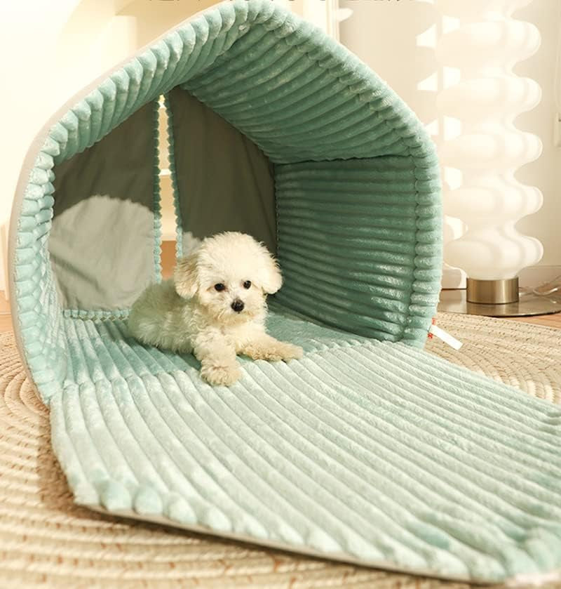 Dog Cave Bed,Cat House Winter Warm Dog House, Closed Winter Covered Dog Bed Cat Bed Tent, Dog Hideout Pet House Pet Bed All Seasons Applicable for Cat and Puppies below 33Lbs/15Kg (A, Medium)