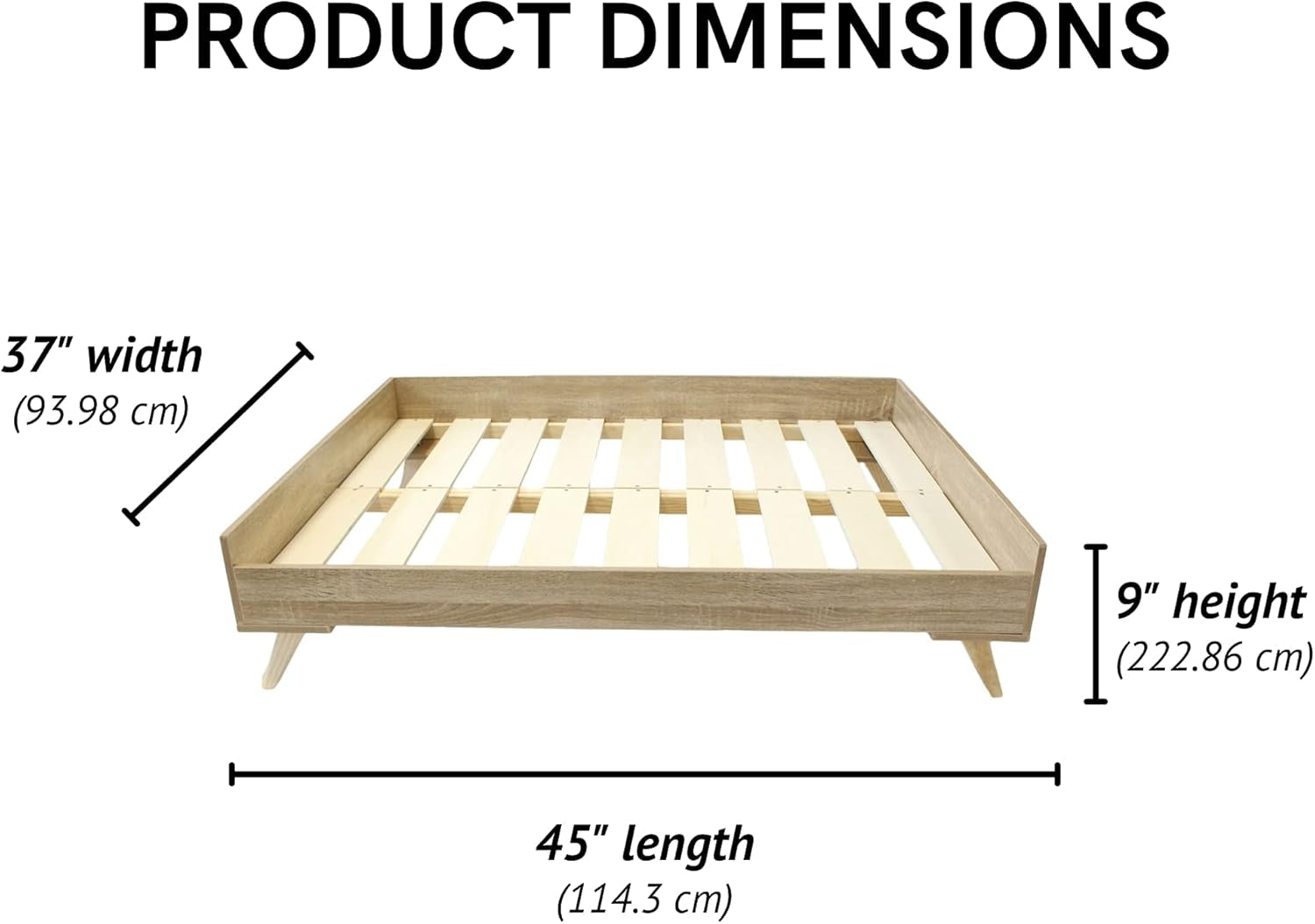 Midlee Raised Wooden Dog Bed Frame- Large