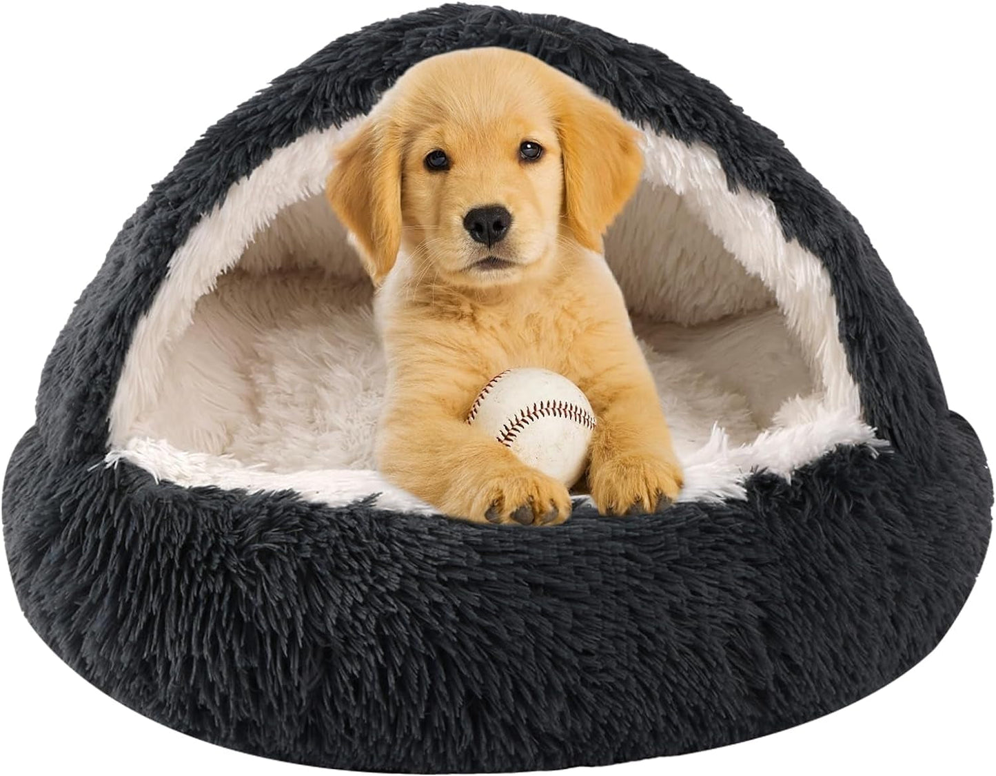 Dog Beds for Small Dogs, Cat Bed Cave, Washable Cute Cat Bed, Cozy Nook Pet Bed for Dogs or Cats, Anti-Slip Puppy Bed for Small Medium Pets (Grey, 20" X 20")