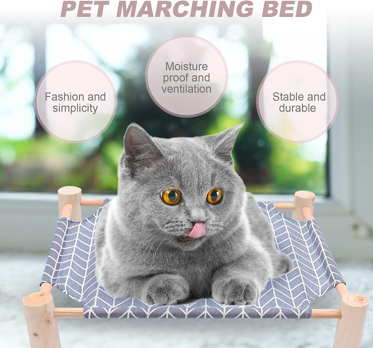 1Pc Pet Camp Bed Pet House Dog Cage Hammock Indoor Pet Bed Cat Summer Hammock Small Dog Bed Cat Bed Frame Cat Tree Hammock Replacement Pet Bed Frame Pine Wood 48C Rabbit Indoor Cat