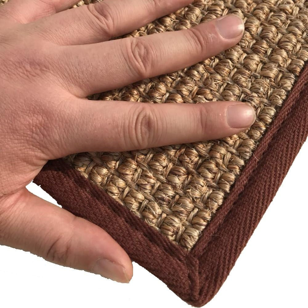 Natural Sisal Rope Covered Door Cat Scratching Mat (20"X7.8", Khaki)