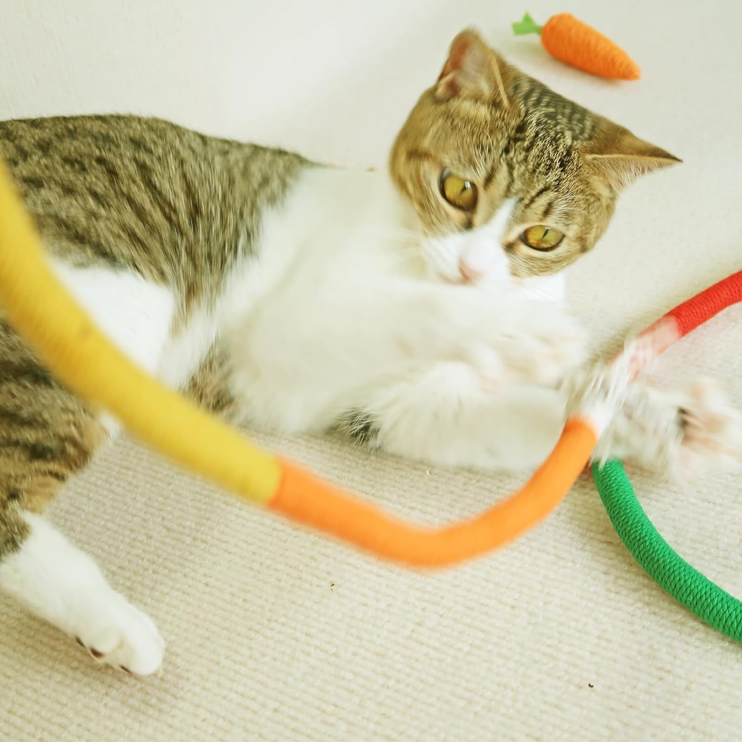 3PCS Cat Chew Toy for Teeth Cleaning, 27.56 Inches Cat Toys Catnip Rope Toys for Indoor Cats, Catnip Toys for Cats, Interactive Cat Nip Cat Toys for Bored Indoor Adults Cats Kitten Kitty